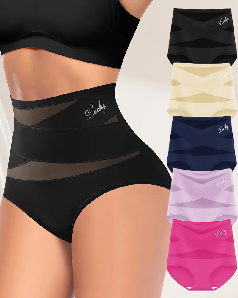 High-Waisted Mesh Tummy-Control Lift Panties