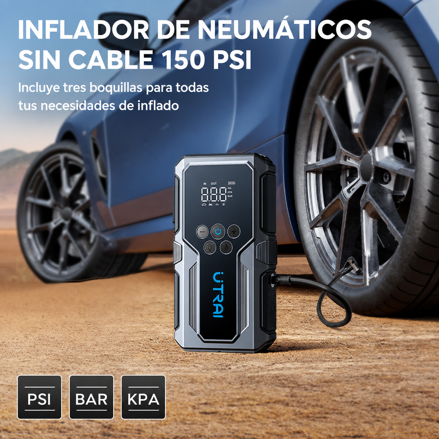 Compresor 4 en 1 en el maletero