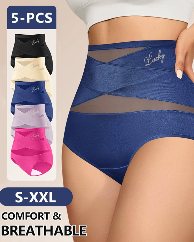 High-Waisted Mesh Tummy-Control Lift Panties