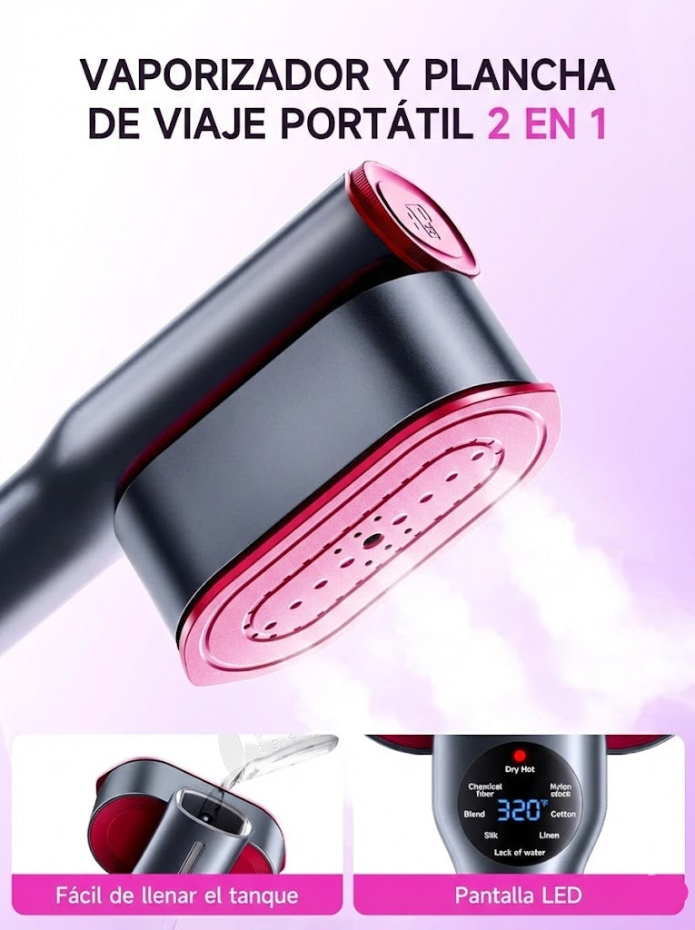 Plancha a Vapor Portátil 2 en 1 (Giratoria)