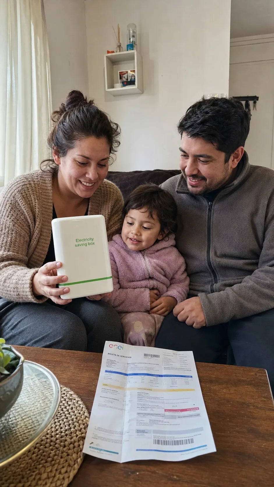 Familia usando Energy Box